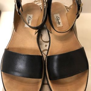 Clark strappy black sandals